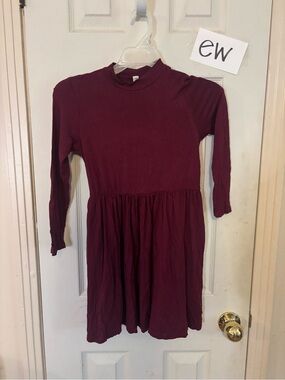 Pomelo Girls Long Sleeve Burgundy Dress